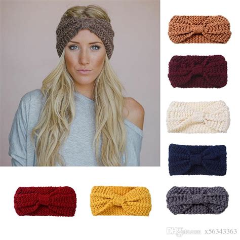 Women Lady Crochet Big Bow Knot Headband Turban Knitted Head Wrap