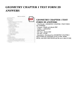 Chapter 1 Test Form 2d Fill Online Printable Fillable Blank