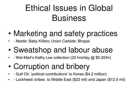 Ppt Ethical Issues In Global Business Powerpoint Presentation Id 243596