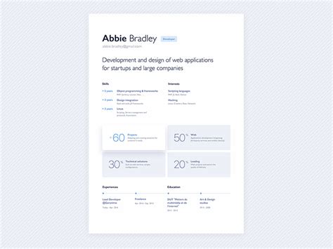 Minimal Resume PSD Template Freebie Supply