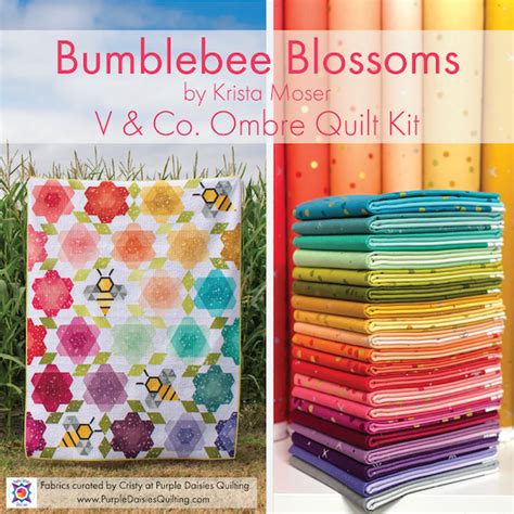 Bumblebee Blossoms By Krista Moser Purple Daisies Quilting