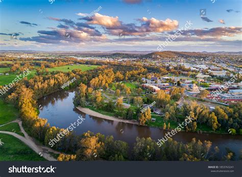 Sunset Over Murrumbidgee River Wagga Wagga Stock Photo