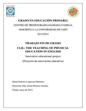 Fillable Online Magisterio Safa Grado En Educaci N Primaria Trabajo Fin