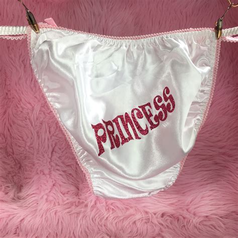 Princess Sissy Panties With Hot Pink Sparkle Crown Silky Soft Etsy Uk