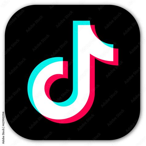 Tik Tok Social Network Icon On Transparent Background With Realistic