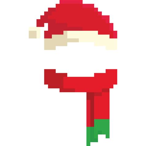 Pixel art santa claus hat scarf 27191084 PNG