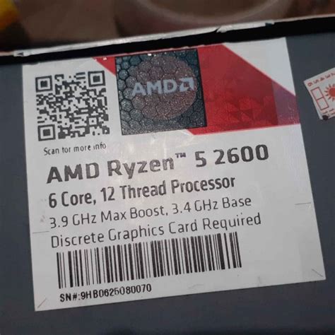 Jual Ryzen 5 2600 6 Core 12 Thread 39ghz Am4 Amd Not 7 5 3 2700x 3700x Kab Cirebon Najch