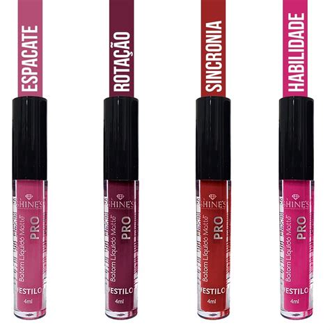 Batom Líquido Shine s Pro Matte Cores Nude Alta Cobertura R