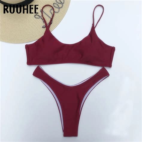 Big SALE RUUHEE Bikini Swimwear Women Swimsuit Bathing Suit Brazilian Beachwear Push Up Bikini