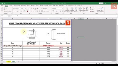 Kuat Tekan Desain And Kuat Tekan Tersedia Pada Baja Format Xls Youtube