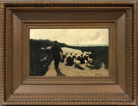 Anton Mauve Shepherd With Flock Mutualart