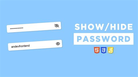 Show Hide Password Using HTML CSS Javascript An Dev YouTube