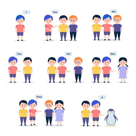 Free Vector | Collection of english subject pronouns