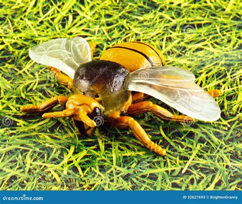 Plastic Toy Bee Stock Image Image Of Invertebrate Macro 32627693