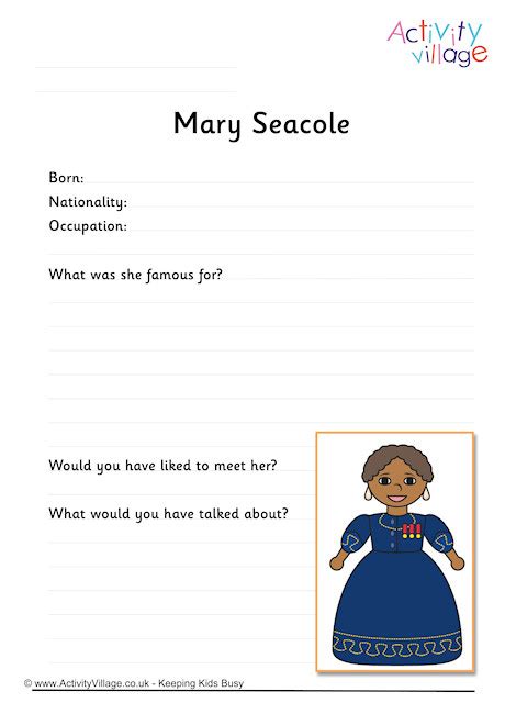 Mary Seacole Worksheet