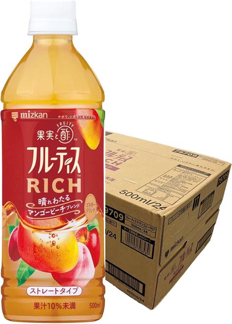 Jp ミツカン フルーティス Richリッチ マンゴーピーチ ストレート 500ml×24本 食品・飲料・お酒