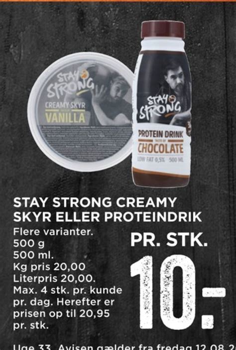 Stay Strong Skyr Rabarber Og Vanilje Tilbud Hos Meny