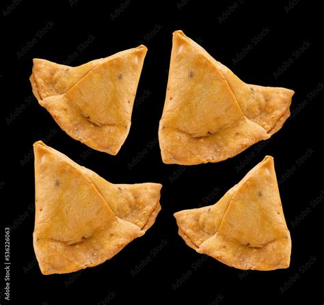 Isolated samosa and pakora on white background, Spicy indian or ...