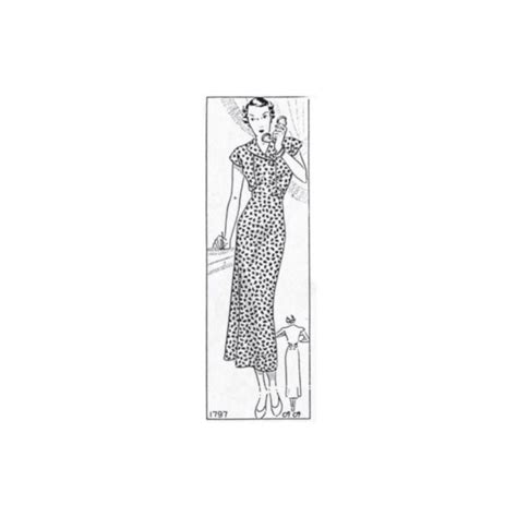 Past Patterns 1797 Mid 1930s Day Dress With Bodice Sewing Pattern Bust