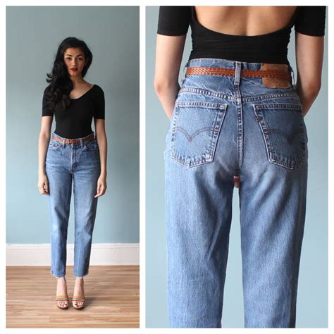 High Waist Levi Jeans Levis Jeans Boyfriend By Brownbagvintage