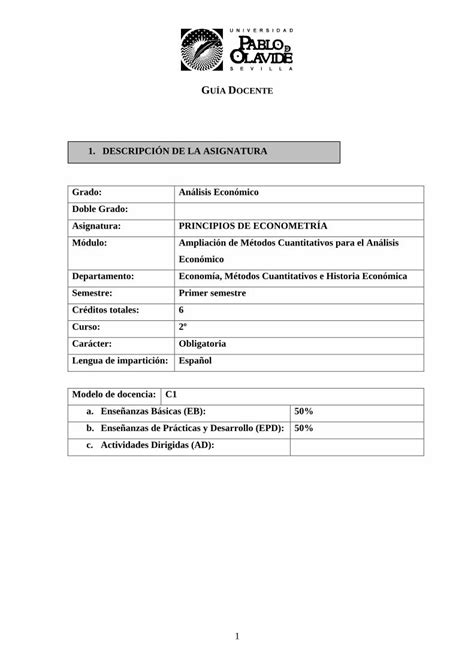 PDF Guía Principios de Econometría upo es Principios de