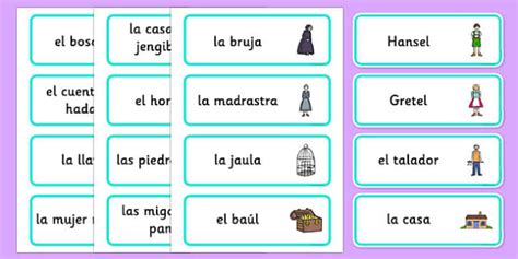 Tarjetas De Vocabulario Hansel Y Gretel Lehrer Gemacht