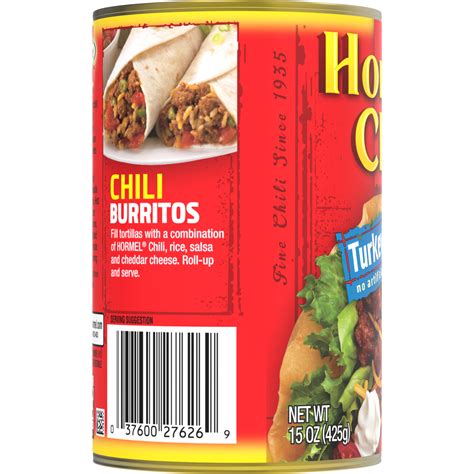 Hormel Chili Turkey Shelf Stable No Bean No Artificial Ingredients