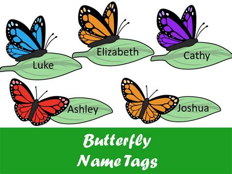 Editable Butterfly Name Tags - Etsy