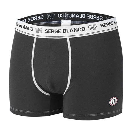 Boxers Homme Coton Stretch SERGE BLANCO Lot De 4 Noir Gris Gris