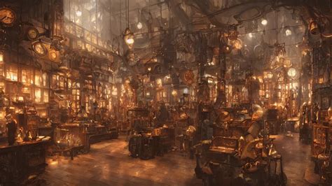 A Highly Detailed Image Of A Steampunk Store By Danar Stable