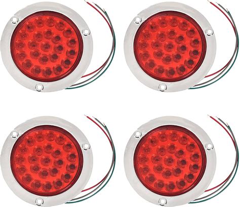 Erhai Juego De 4 Luces Traseras LED Redondas Para Remolque Color