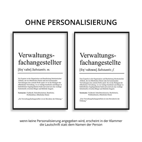 Verwaltungsfachangestellter Definition Poster Personalisierbar Mit