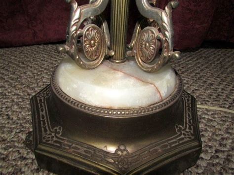 Lot Detail ANTIQUE BRASS FLOOR LAMP WITH MARBLE