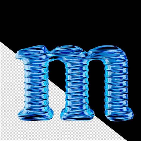 Premium PSD Fluted Blue Ice 3d Symbol Letter M