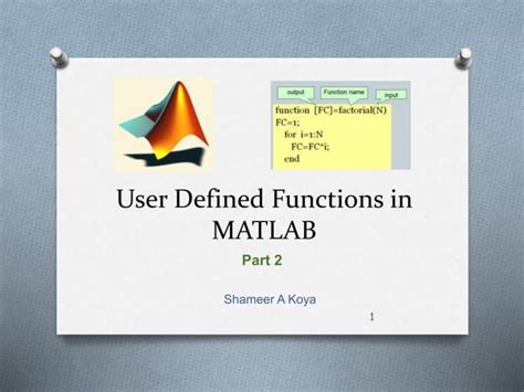 User Defined Functions In Matlab Part 2 Ppt