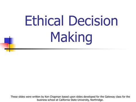 Ppt Ethical Decision Making Powerpoint Presentation Free Download