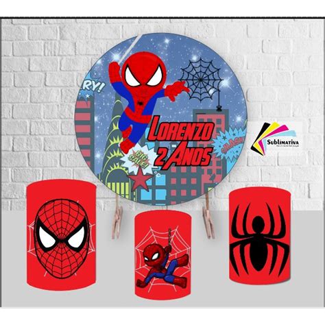 Painel Sublimado Cilindros Tema Homem Aranha Shopee Brasil