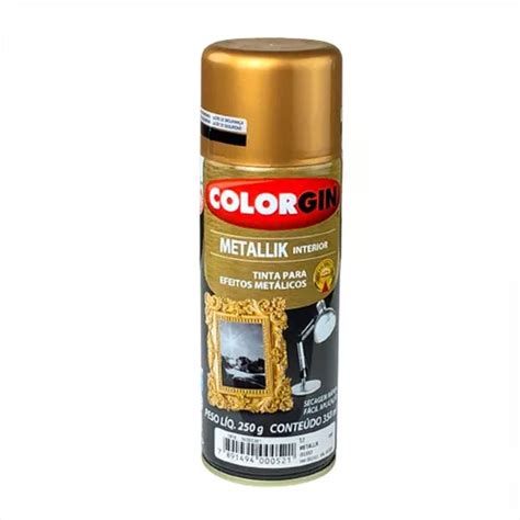 Tinta Spray Metallik Ouro 350ml Colorgin MercadoLivre