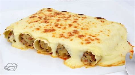 Receta F Cil De Canelones Gratinados Con Setas Shiitake Food Ethnic