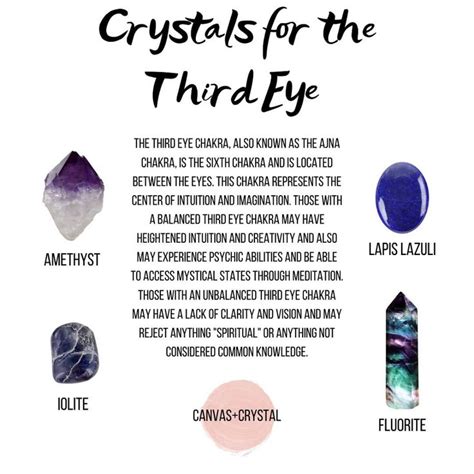 Crystals For The Third Eye Chakra Chakras Chakra Crystals Healing Crystals Healing Stones