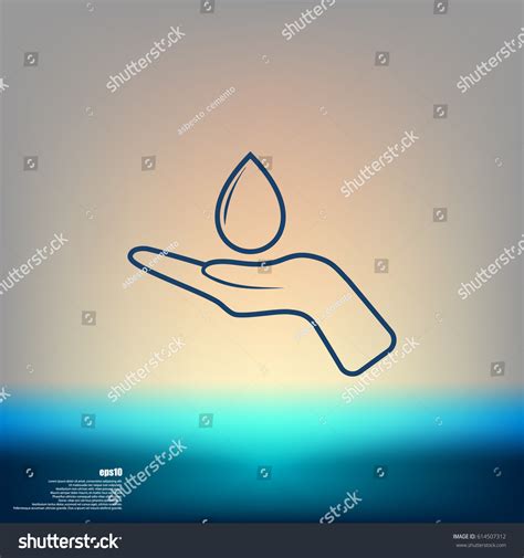 Hand Water Drop Icon Stock Vector Royalty Free 614507312 Shutterstock