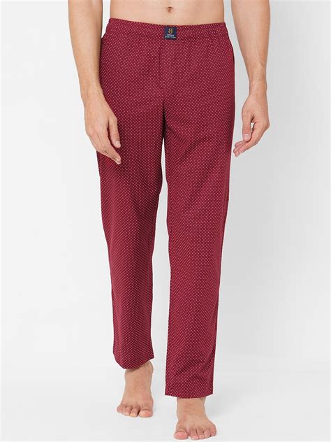 Buy Urban Scottish Men Maroon And White Printed Pure Cotton Lounge Pants Lounge Pants For Men