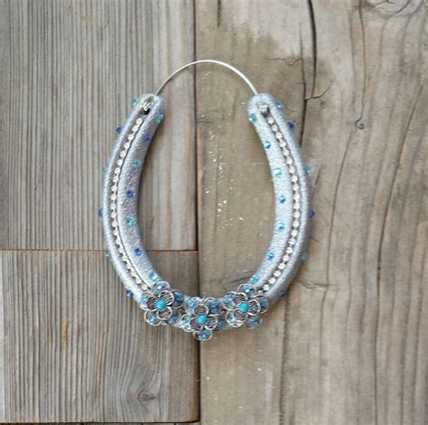 Decorated Horseshoes Horseshoe Art Horse Decors Show Etsy Horseshoe