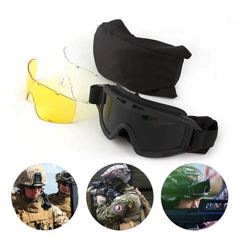 Airsoft Tactical Goggles Lens Windproof Dustproof Shooting Motocross