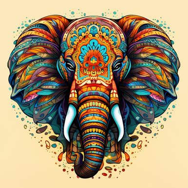 5D Diamond Painting Abstract Colored Elephant Mandala Kit - Bonanza ...