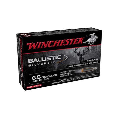 Winchester Ballistic Silvertip 6 5 Creedmoor 140gr Rapid Controlled Expansion Tip 20 Rounds