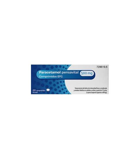 Paracetamol Pensavital Mg Comprimidos