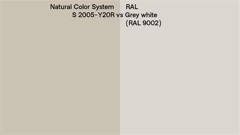 Natural Color System S 2005 Y20R Vs RAL Grey White RAL 9002 Side By