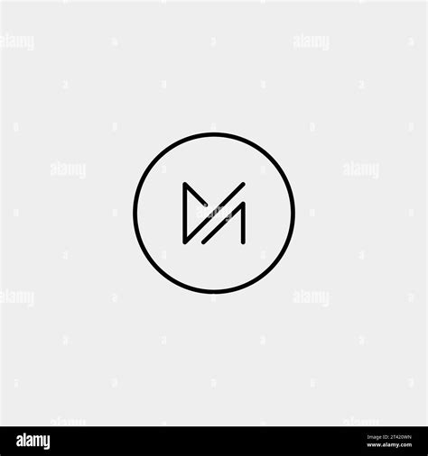 Letter M Mm Monogram Logo Design Minimal Vector Image Stock Vector