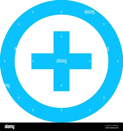 Medical Cross Icon Flat Blue Pictogram On White Background Vector